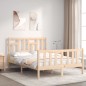 vidaXL Estructura de cama con cabecero madera maciza 120x200 cm vidaXL Estructura de cama con cabecero madera maciza 120x200 cm
