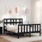 vidaXL Estructura de cama con cabecero madera maciza negro 120x200 cm vidaXL Estructura de cama con cabecero madera maciza negro 120x200 cm