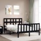 vidaXL Estructura de cama con cabecero madera maciza negro 120x200 cm vidaXL Estructura de cama con cabecero madera maciza negro 120x200 cm