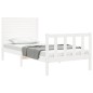 vidaXL Estructura de cama con cabecero madera maciza blanco 100x200 cm
