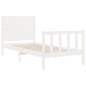 vidaXL Estructura de cama con cabecero madera maciza blanco 100x200 cm