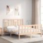 vidaXL Estructura de cama con cabecero madera maciza 140x200 cm vidaXL Estructura de cama con cabecero madera maciza 140x200 cm