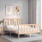 vidaXL Estructura de cama con cabecero madera maciza 140x200 cm vidaXL Estructura de cama con cabecero madera maciza 140x200 cm