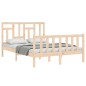 vidaXL Estructura de cama con cabecero madera maciza 140x200 cm vidaXL Estructura de cama con cabecero madera maciza 140x200 cm