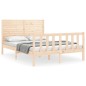 vidaXL Estructura de cama de matrimonio con cabecero madera maciza vidaXL Estructura de cama de matrimonio con cabecero madera maciza