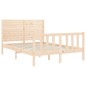 vidaXL Estructura de cama de matrimonio con cabecero madera maciza vidaXL Estructura de cama de matrimonio con cabecero madera maciza