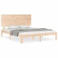 vidaXL Estructura de cama de matrimonio con cabecero madera maciza vidaXL Estructura de cama de matrimonio con cabecero madera maciza