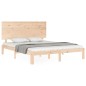 vidaXL Estructura de cama de matrimonio con cabecero madera maciza vidaXL Estructura de cama de matrimonio con cabecero madera maciza