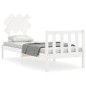 vidaXL Estructura de cama individual con cabecero madera maciza blanco vidaXL Estructura de cama individual con cabecero madera maciza blanco