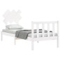 vidaXL Estructura de cama individual con cabecero madera maciza blanco vidaXL Estructura de cama individual con cabecero madera maciza blanco