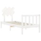 vidaXL Estructura de cama individual con cabecero madera maciza blanco vidaXL Estructura de cama individual con cabecero madera maciza blanco