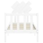 vidaXL Estructura de cama individual con cabecero madera maciza blanco vidaXL Estructura de cama individual con cabecero madera maciza blanco