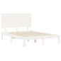 vidaXL Estructura cama de matrimonio con cabecero madera maciza blanco vidaXL Estructura cama de matrimonio con cabecero madera maciza blanco