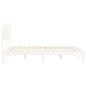 vidaXL Estructura de cama con cabecero madera maciza blanco 160x200 cm