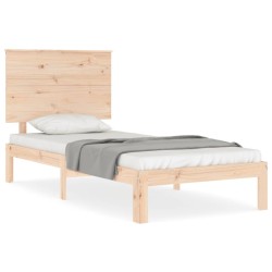 vidaXL Estructura de cama con cabecero madera maciza 100x200 cm