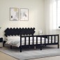 vidaXL Estructura de cama con cabecero madera maciza negro 200x200 cm vidaXL Estructura de cama con cabecero madera maciza negro 200x200 cm