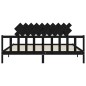 vidaXL Estructura de cama con cabecero madera maciza negro 200x200 cm vidaXL Estructura de cama con cabecero madera maciza negro 200x200 cm