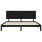 vidaXL Estructura de cama con cabecero madera maciza negro 200x200 cm vidaXL Estructura de cama con cabecero madera maciza negro 200x200 cm