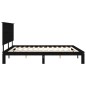 vidaXL Estructura de cama con cabecero madera maciza negro 200x200 cm vidaXL Estructura de cama con cabecero madera maciza negro 200x200 cm