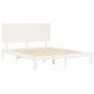vidaXL Estructura de cama con cabecero madera maciza blanco 160x200 cm