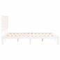 vidaXL Estructura de cama con cabecero madera maciza blanco 160x200 cm
