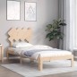 vidaXL Estructura de cama con cabecero madera maciza vidaXL Estructura de cama con cabecero madera maciza