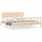 vidaXL Estructura de cama con cabecero madera maciza 200x200 cm vidaXL Estructura de cama con cabecero madera maciza 200x200 cm