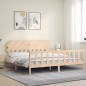 vidaXL Estructura de cama con cabecero madera maciza 200x200 cm vidaXL Estructura de cama con cabecero madera maciza 200x200 cm