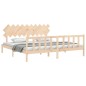 vidaXL Estructura de cama con cabecero madera maciza 200x200 cm vidaXL Estructura de cama con cabecero madera maciza 200x200 cm