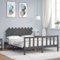 vidaXL Estructura de cama con cabecero madera maciza gris 160x200 cm
