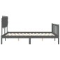 vidaXL Estructura de cama con cabecero madera maciza gris 160x200 cm