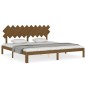 vidaXL Estructura cama y cabecero madera maciza marrón miel 200x200 cm vidaXL Estructura cama y cabecero madera maciza marrón miel 200x200 cm