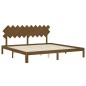 vidaXL Estructura cama y cabecero madera maciza marrón miel 200x200 cm vidaXL Estructura cama y cabecero madera maciza marrón miel 200x200 cm