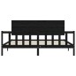 vidaXL Estructura de cama con cabecero madera maciza negro 200x200 cm vidaXL Estructura de cama con cabecero madera maciza negro 200x200 cm