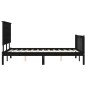 vidaXL Estructura de cama con cabecero madera maciza negro 200x200 cm vidaXL Estructura de cama con cabecero madera maciza negro 200x200 cm