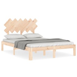 vidaXL Estructura de cama con cabecero madera maciza 120x200 cm