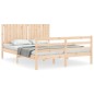 vidaXL Estructura de cama de matrimonio con cabecero madera maciza vidaXL Estructura de cama de matrimonio con cabecero madera maciza