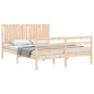 vidaXL Estructura de cama de matrimonio con cabecero madera maciza vidaXL Estructura de cama de matrimonio con cabecero madera maciza