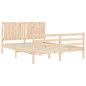 vidaXL Estructura de cama de matrimonio con cabecero madera maciza vidaXL Estructura de cama de matrimonio con cabecero madera maciza