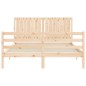 vidaXL Estructura de cama de matrimonio con cabecero madera maciza vidaXL Estructura de cama de matrimonio con cabecero madera maciza