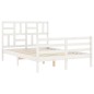 vidaXL Estructura de cama con cabecero madera maciza blanco 140x190 cm