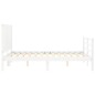 vidaXL Estructura cama de matrimonio con cabecero madera maciza blanco vidaXL Estructura cama de matrimonio con cabecero madera maciza blanco