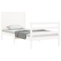 vidaXL Estructura de cama individual con cabecero madera maciza blanco vidaXL Estructura de cama individual con cabecero madera maciza blanco