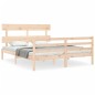 vidaXL Estructura de cama con cabecero madera maciza 160x200 cm vidaXL Estructura de cama con cabecero madera maciza 160x200 cm