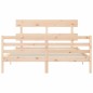 vidaXL Estructura de cama con cabecero madera maciza 160x200 cm vidaXL Estructura de cama con cabecero madera maciza 160x200 cm