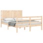 vidaXL Estructura de cama con cabecero madera maciza 140x190 cm vidaXL Estructura de cama con cabecero madera maciza 140x190 cm