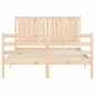 vidaXL Estructura de cama con cabecero madera maciza 140x190 cm vidaXL Estructura de cama con cabecero madera maciza 140x190 cm