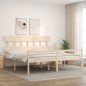 vidaXL Cama de matrimonio para personas mayores cabecero madera maciza vidaXL Cama de matrimonio para personas mayores cabecero madera maciza