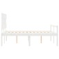 vidaXL Cama personas mayores cabecero madera maciza blanco 120x200 cm vidaXL Cama personas mayores cabecero madera maciza blanco 120x200 cm