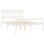 vidaXL Cama personas mayores cabecero madera maciza blanco 160x200 cm vidaXL Cama personas mayores cabecero madera maciza blanco 160x200 cm